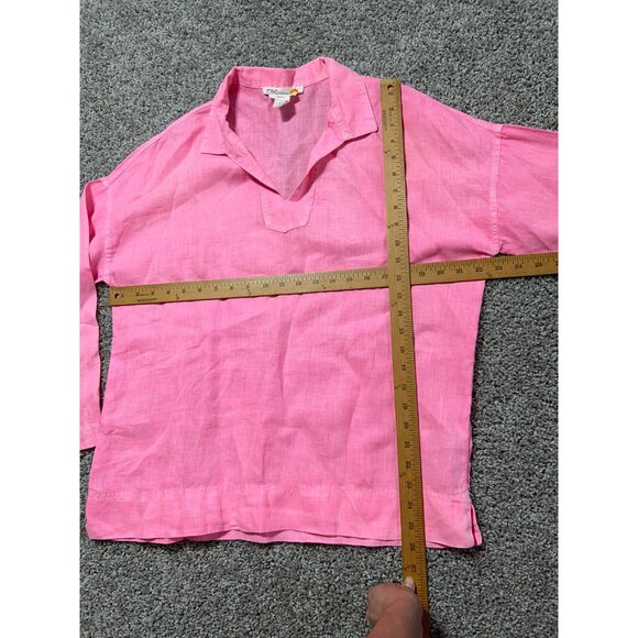 C&C California Women's Size Medium 100% Linen Long Sleeve V-Neck Tunic Top - Picture 8 of 10